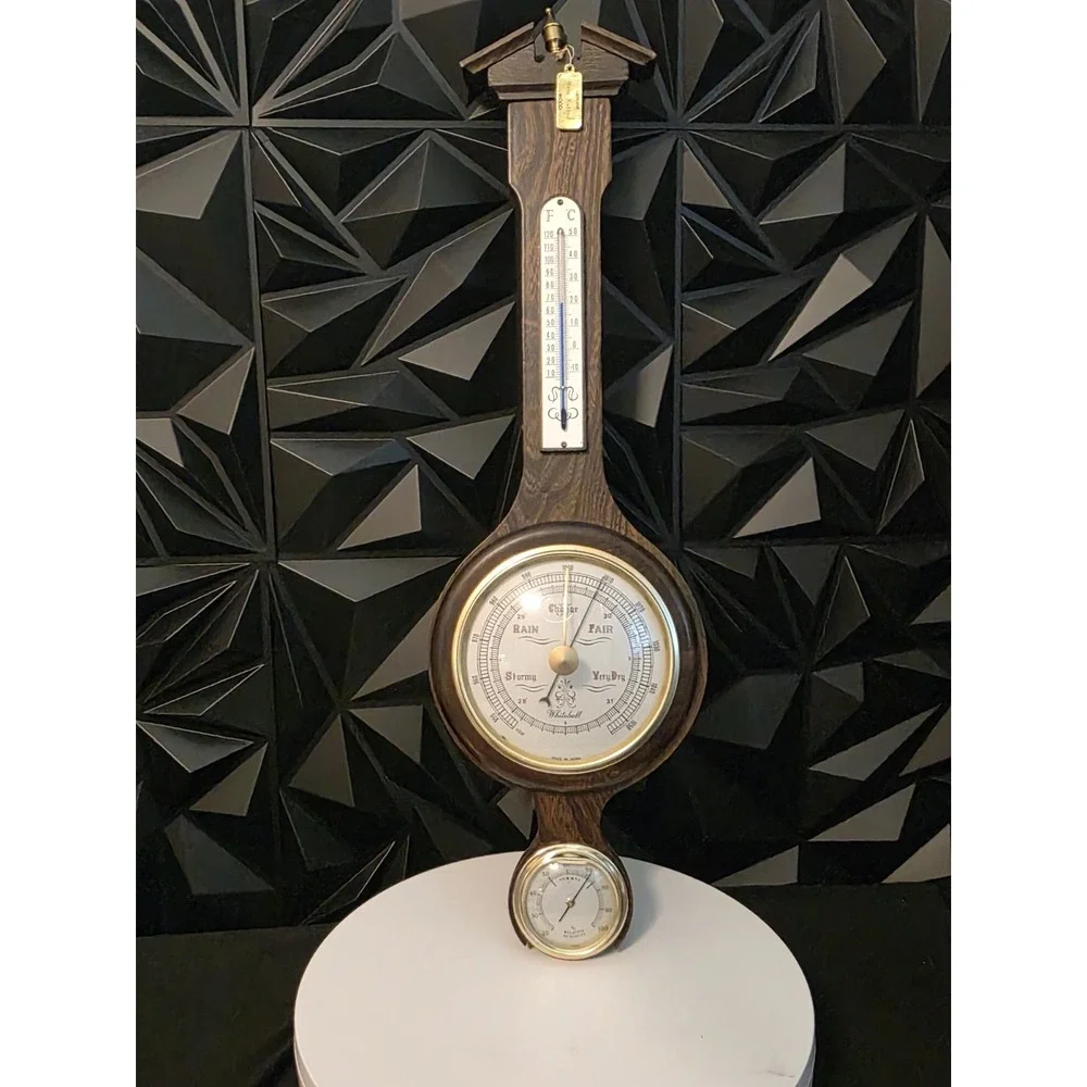 Whitehall Themometer Barometer Hygrometer Banjo Weather Station Wood Wall DAMAGE
